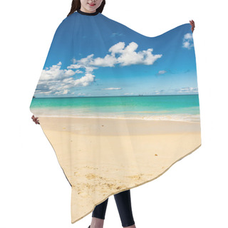 Personality  Caribbean Beach With White Sand, Deep Blue Sky And Turquoise Water Hair Cutting Cape