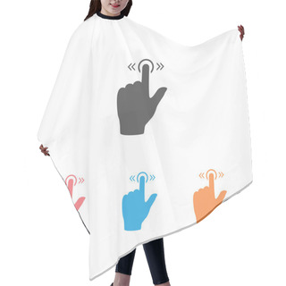 Personality  Slide Icon Set Gesture On White. Vector Isolated Hair Cutting Cape