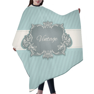 Personality  Vintage Frame  Vector Illustration  Hair Cutting Cape