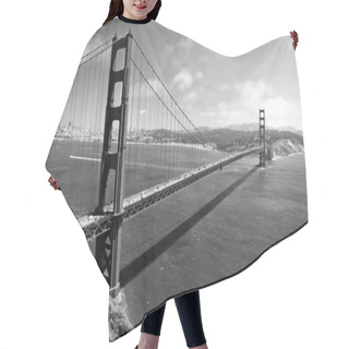 Personality  The Golden Gate Bridge In San Francisco In Black And White Hair Cutting Cape