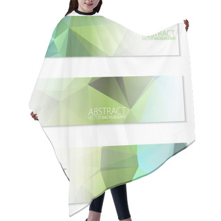 Personality  Abstract  Banners Set In Polygon Style. Hair Cutting Cape
