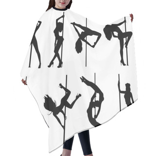 Personality  Pole Dance Women Silhouettes Hair Cutting Cape