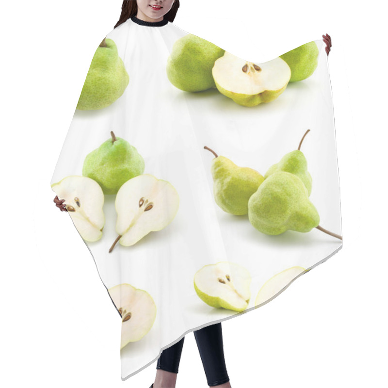 Personality  Page Of Pears Isolated On The White Background Hair Cutting Cape