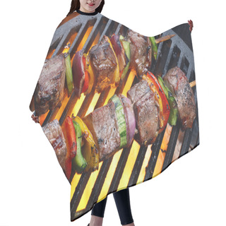 Personality  Kebabs With Vegetables On Grill Hair Cutting Cape