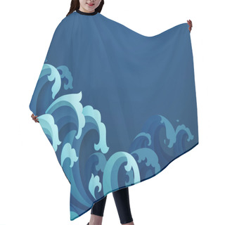 Personality  Abstract Background With Papercut Style Of Rushing Wave Hair Cutting Cape