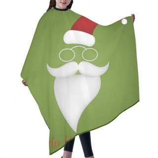 Personality  Illustration Of Santa Hat, Glasses, Mustache And Beard Hair Cutting Cape