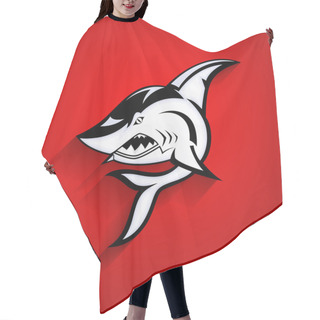 Personality  Angry Shark Tattoo Mascot Vector Hair Cutting Cape