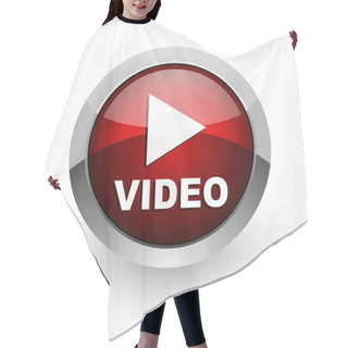 Personality  Video Red Circle Web Glossy Icon Hair Cutting Cape
