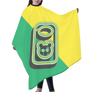 Personality  Baby Bib With Animal Head Outline Green And Yellow Modern 3d Vector Icon Logo Hair Cutting Cape