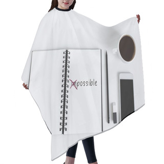 Personality  Empty Notepad And Smartphone Hair Cutting Cape