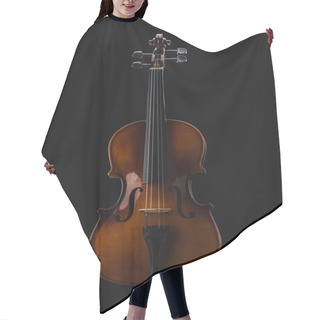 Personality  Top View Of Classical Wooden Cello Isolated On Black Hair Cutting Cape