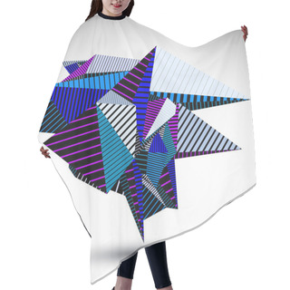 Personality  Cybernetic Contrast Element Constructed From Geometric Figures W Hair Cutting Cape