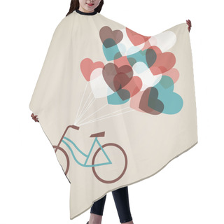 Personality  Valentine's Card With Tandem Bicycle Hair Cutting Cape
