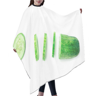 Personality  Sliced Cucumber On White Background Hair Cutting Cape