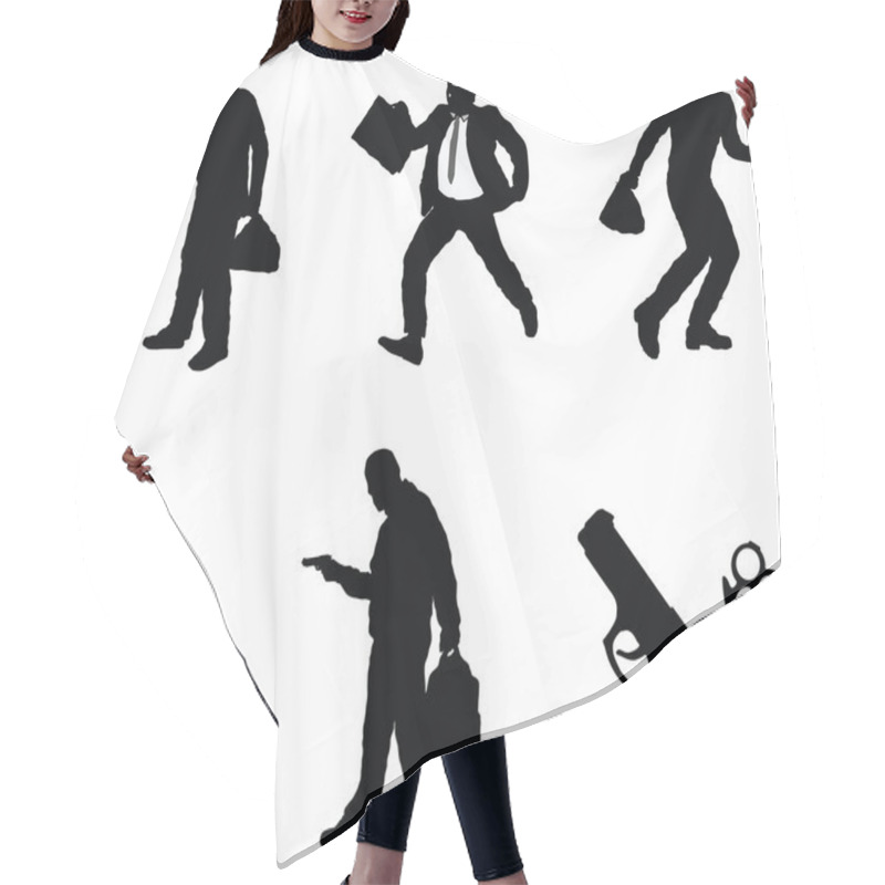 Personality  Set Of Robber Silhouette Hair Cutting Cape
