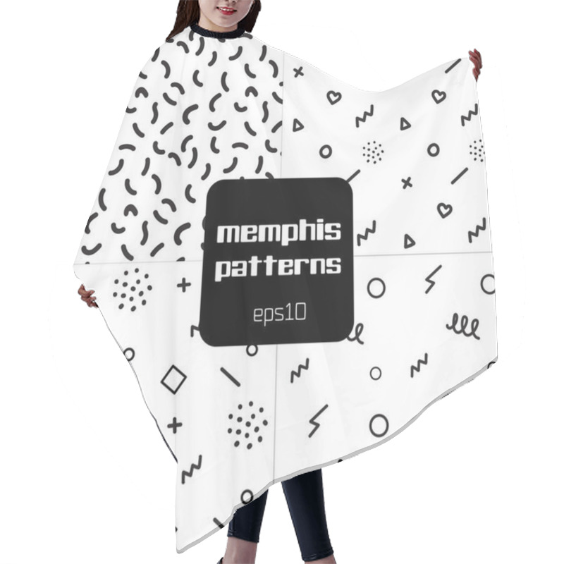 Personality  Creative Illustration Memphis Style Hair Cutting Cape