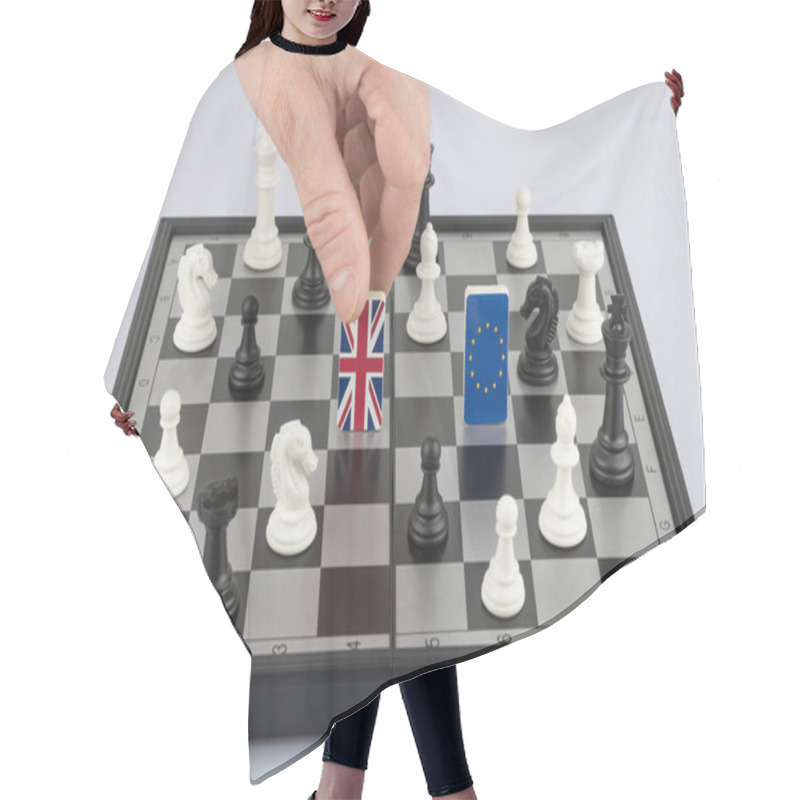 Personality  chessboard with flags of countries hair cutting cape