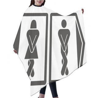 Personality  Man And Women Toilet Icons Hair Cutting Cape