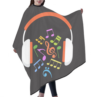 Personality  Headphones And Musical Notes  Hair Cutting Cape