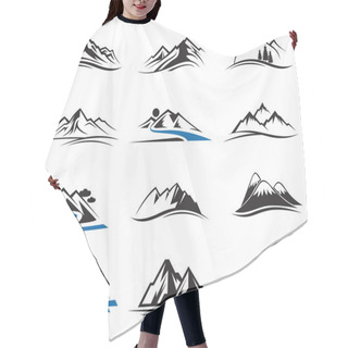 Personality  Mountain Icons Set Hair Cutting Cape