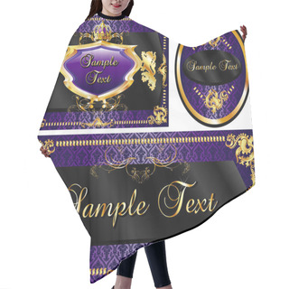 Personality  Royal Template Set Purple Hair Cutting Cape