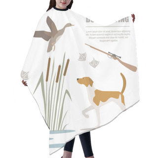 Personality  Dog Hunting. Flat Style. Hair Cutting Cape