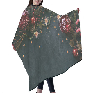 Personality  Christmas Decor Background With Place For Text Hair Cutting Cape