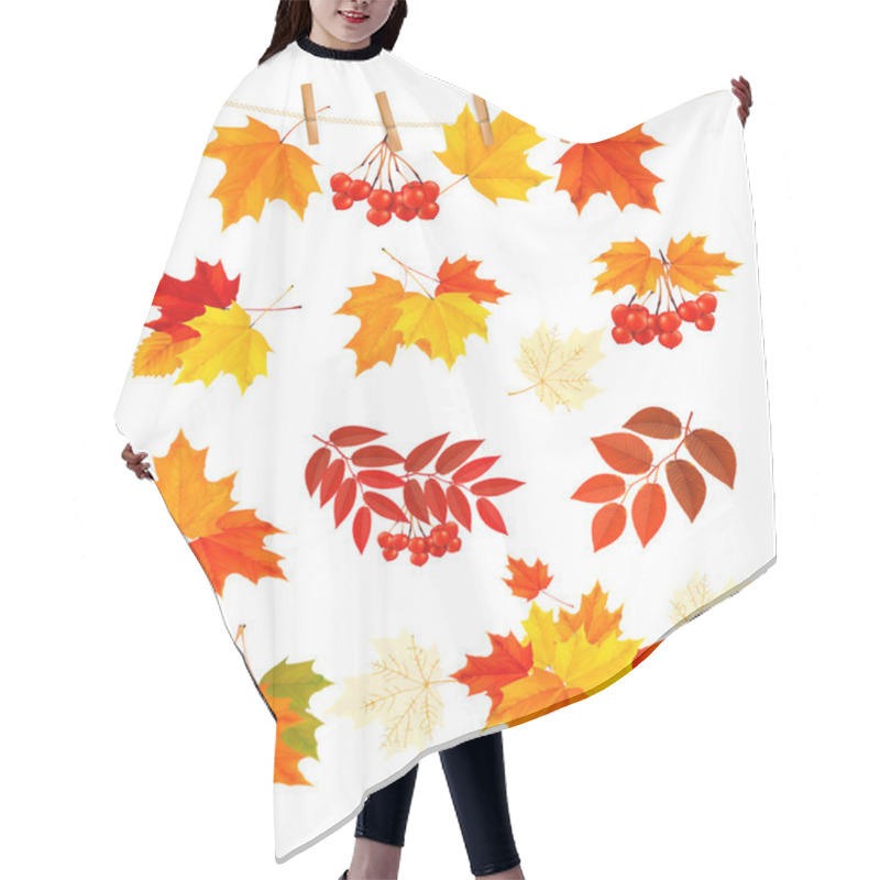 Personality  Autumn Background With Colorful Leaves. Design Elements. Vector Hair Cutting Cape