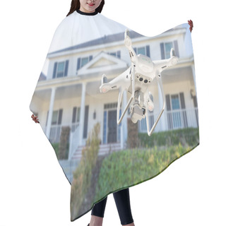 Personality  Drone Quadcopter Flying, Inspecting And Photographing House Hair Cutting Cape
