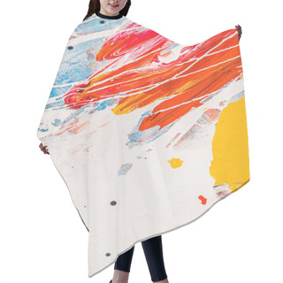 Personality  Close Up Of Acrylic Paint Splatters On Abstract Multicolor Background  Hair Cutting Cape