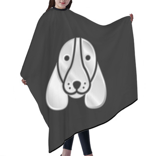 Personality  Basset Hound Dog Head Silver Plated Metallic Icon Hair Cutting Cape