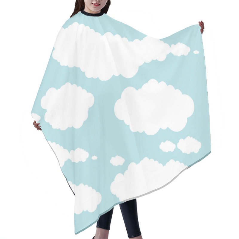 Personality  Soft blue clouds hair cutting cape