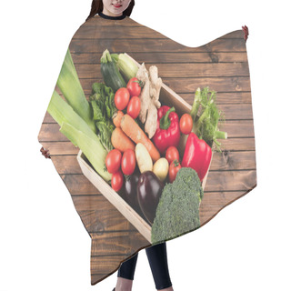 Personality  Fresh Seasonal Vegetables In Box Hair Cutting Cape