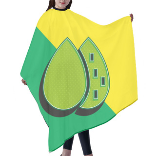 Personality  Almond Green And Yellow Modern 3d Vector Icon Logo Hair Cutting Cape