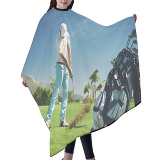 Personality  Golf Shot On Course In Fairway Hair Cutting Cape