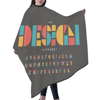 Personality  Colored Alphabet Template, Simple Style. Hair Cutting Cape