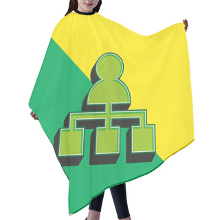 Personality  Boss Green And Yellow Modern 3d Vector Icon Logo Hair Cutting Cape