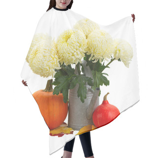 Personality  Bouquet Of Yellow Mums In Watering Can Hair Cutting Cape