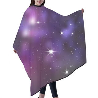 Personality  Dark Night Sky With Sparkling Stars And Planets Hair Cutting Cape