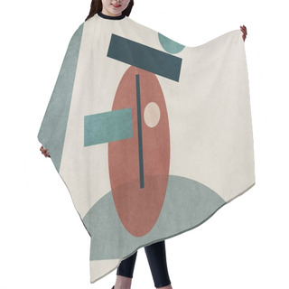 Personality  Unbalanced Shapes On Top Of Mask Face. Modern And Contemporary Art. Geometric Illustration Artwork With Cubism And Post Expressionism Style. Hair Cutting Cape