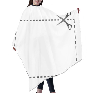 Personality  Scissor On Dotted Line Hair Cutting Cape