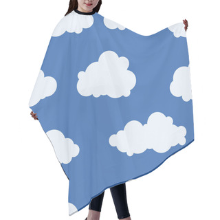 Personality  Children Seamless Pattern Of Blue Clouds, Cartoon Wallpaper Hair Cutting Cape