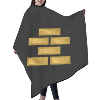 Personality  Brick Wall Gold Plated Metalic Icon Or Logo Vector Hair Cutting Cape