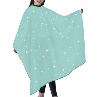 Personality  White Snow Falling On Blue Background Hair Cutting Cape