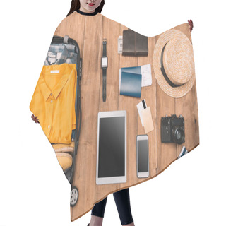 Personality  Summer Vacation Things Neatly Organized  Hair Cutting Cape