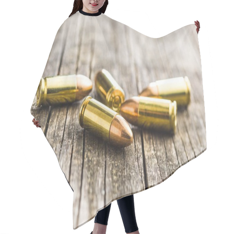 Personality  9mm Pistol Bullets. Hair Cutting Cape