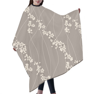 Personality   Seamless Pattern With Sakura Branch Hair Cutting Cape