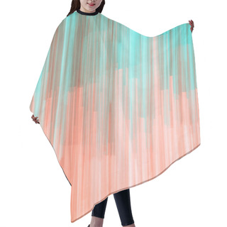 Personality  Beautiful Pink And Turquoise Vertical Illuminated Stripes, Abstract Background Hair Cutting Cape