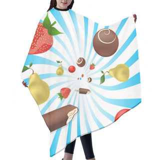 Personality  Vector Mix Of Fruits Hair Cutting Cape