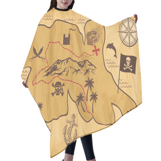 Personality  Map Of Treasure Island Hair Cutting Cape